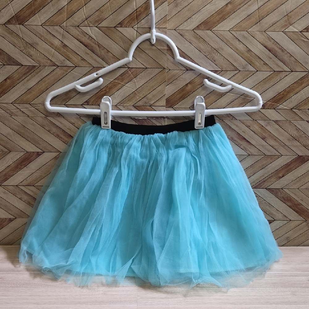 Girls Turquoise Ballet Tutu Skirt Dance Halloween Costume Birthday Party Sz 8-9Y